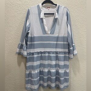 Blue and White Patterned Dress